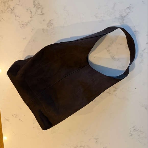 Slouchy Vida Suede Bag in Deep Chocolate - Picture 4 of 4